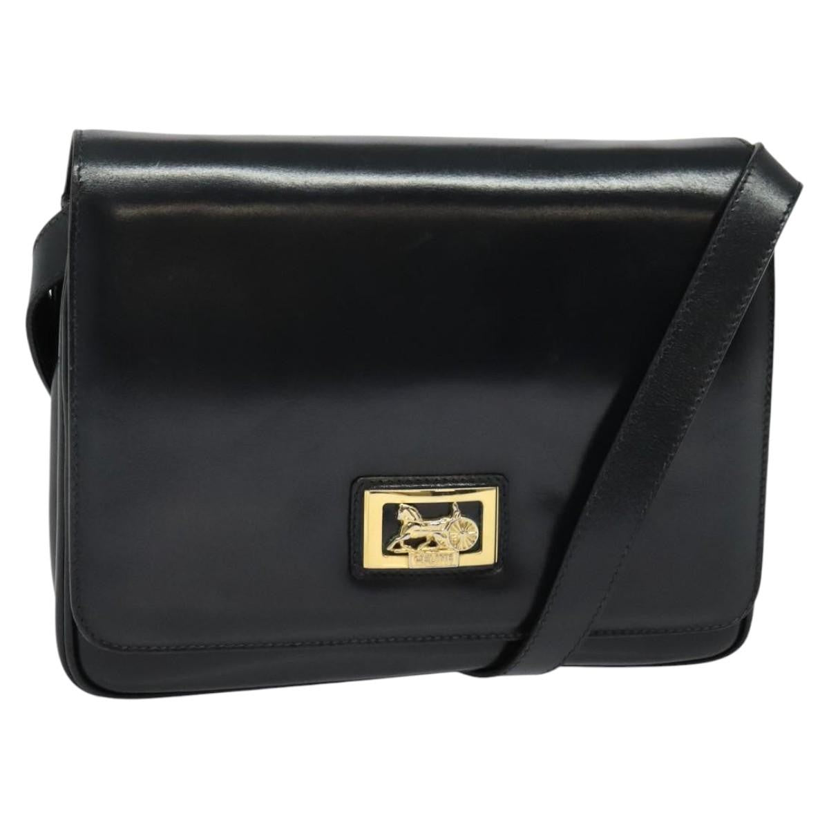 Celine Horse Carriage Shoulder bag Leather, NAVY, LEATHER, Shoulder bag