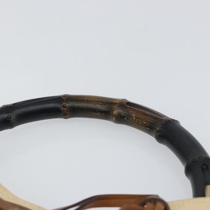 Gucci Vintage Bamboo Handle Bag Canvas, BEIGE, CANVAS, Tote bag