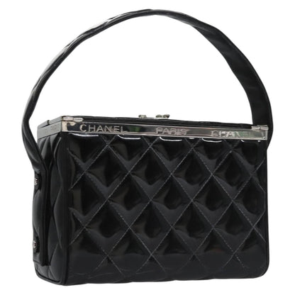 Chanel Vintage Vanity Case Patent, BLACK, PATENT_LEATHER, Toiletry Case