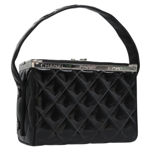 Chanel Vintage Vanity Case Patent, BLACK, PATENT_LEATHER, Toiletry Case