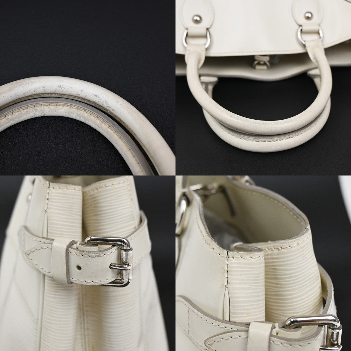 Louis Vuitton Passy Tote Epi Leather, WHITE, LEATHER, Tote bag