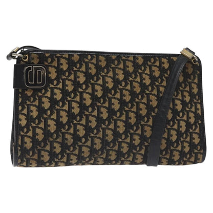 Christian Dior Vintage Trotter Shoulder Bag Canvas, NAVY, CANVAS, Shoulder bag