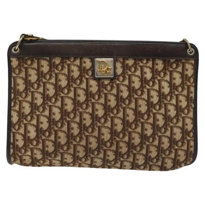 Christian Dior Vintage Trotter Shoulder Bag Canvas, BROWN, CANVAS, Shoulder bag