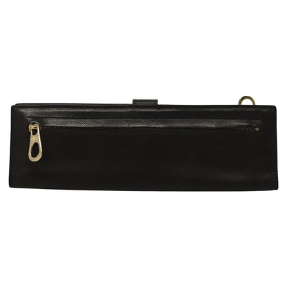 Bottega Veneta Vintage Clutch Leather, BLACK, LEATHER, Clutche & pouche