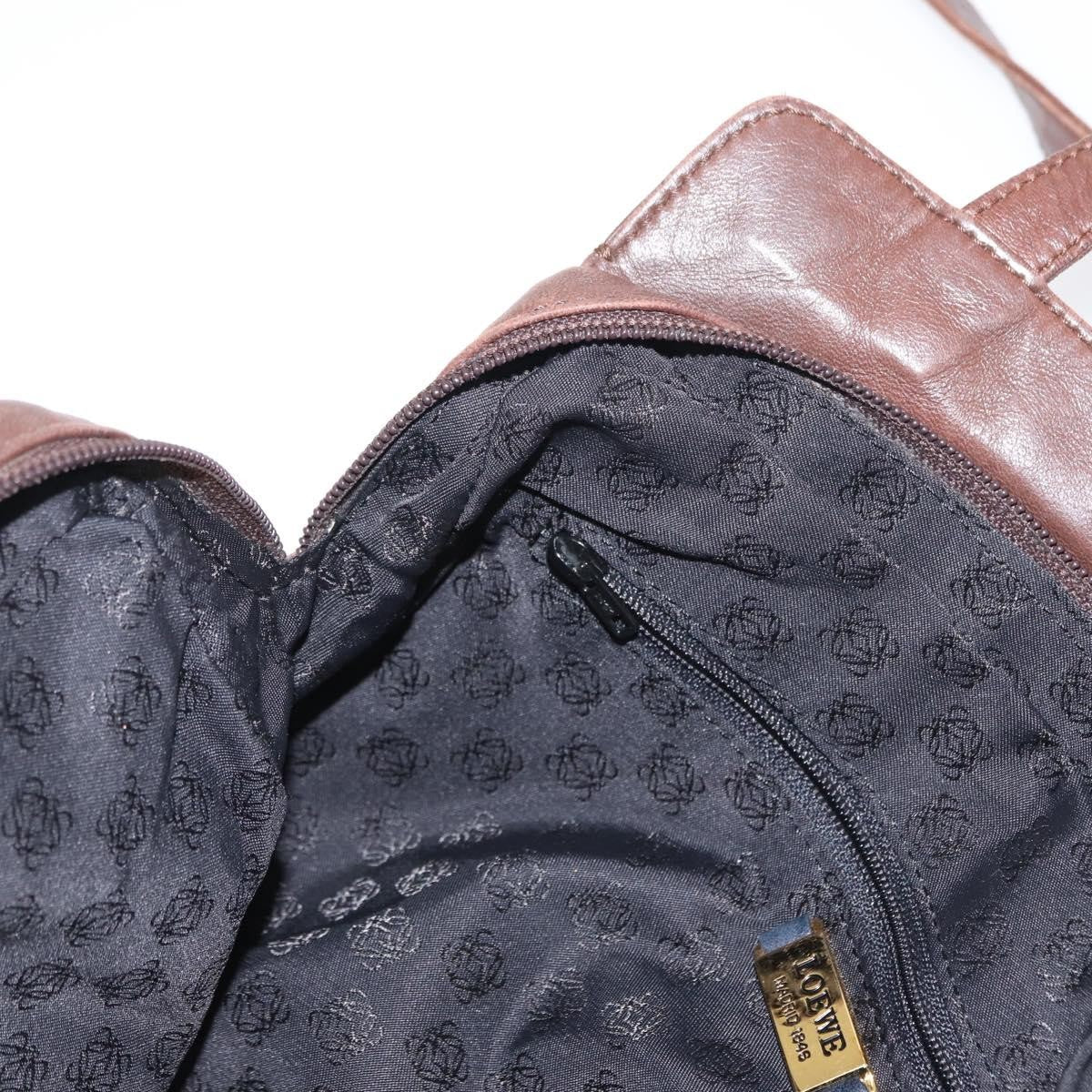 Loewe Anagram Shoulder Bag Leather, BROWN, LEATHER, Shoulder bag