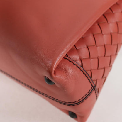 Bottega Veneta Piazza Top Handle Bag Leather with Intrecciato Detail, PINK, LEATHER, Handbag