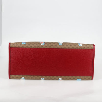 Gucci Doraemon Tote Printed Mini GG Coated Canvas, BROWN, CANVAS, Tote bag