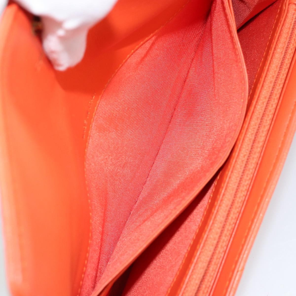 Chanel 19 Flap Wallet Quilted Lambskin, ORANGE, LEATHER, Wallets