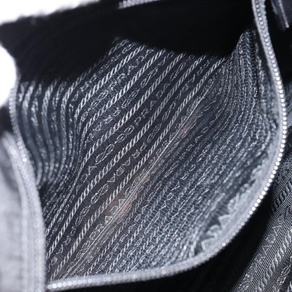 Prada Flat Messenger Bag Tessuto, BLACK, NYLON, Shoulder bag