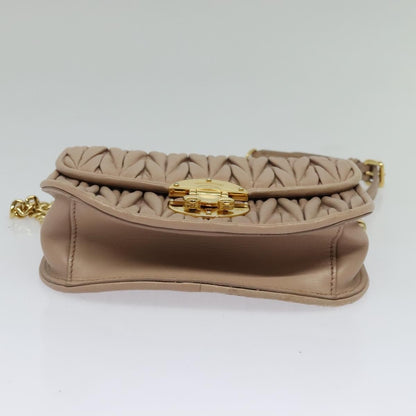 Miu Miu Chain Flap Crossbody Bag Matelasse Leather, BEIGE, LEATHER, Crossbody bag