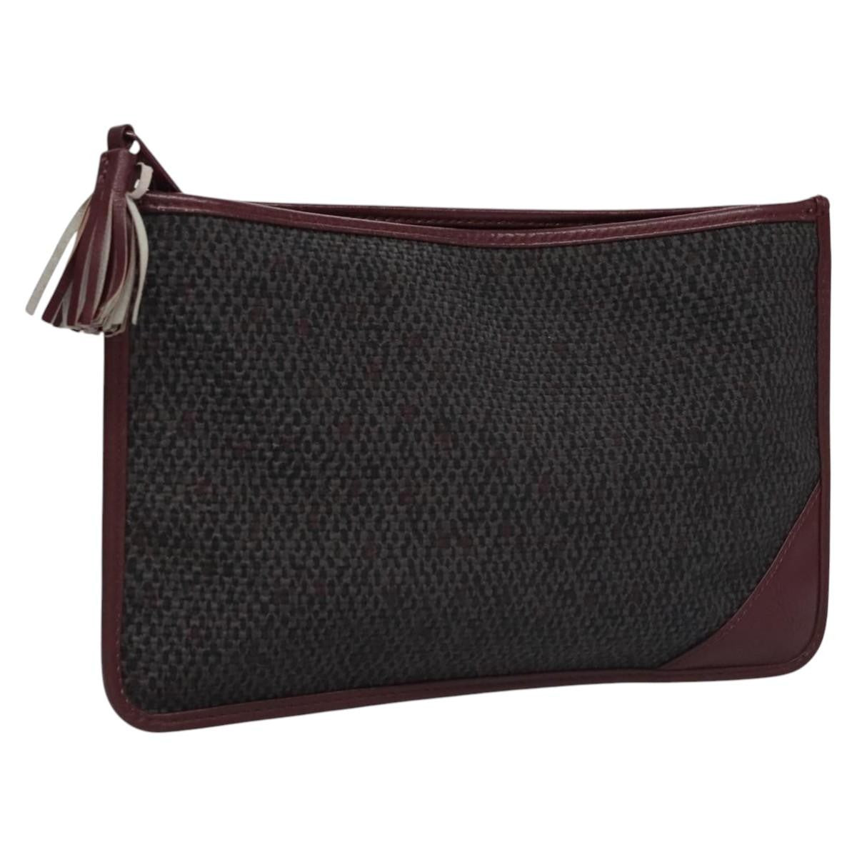 Saint Laurent Zipped Pouch Canvas, GRAY, PVC, Clutche & pouche