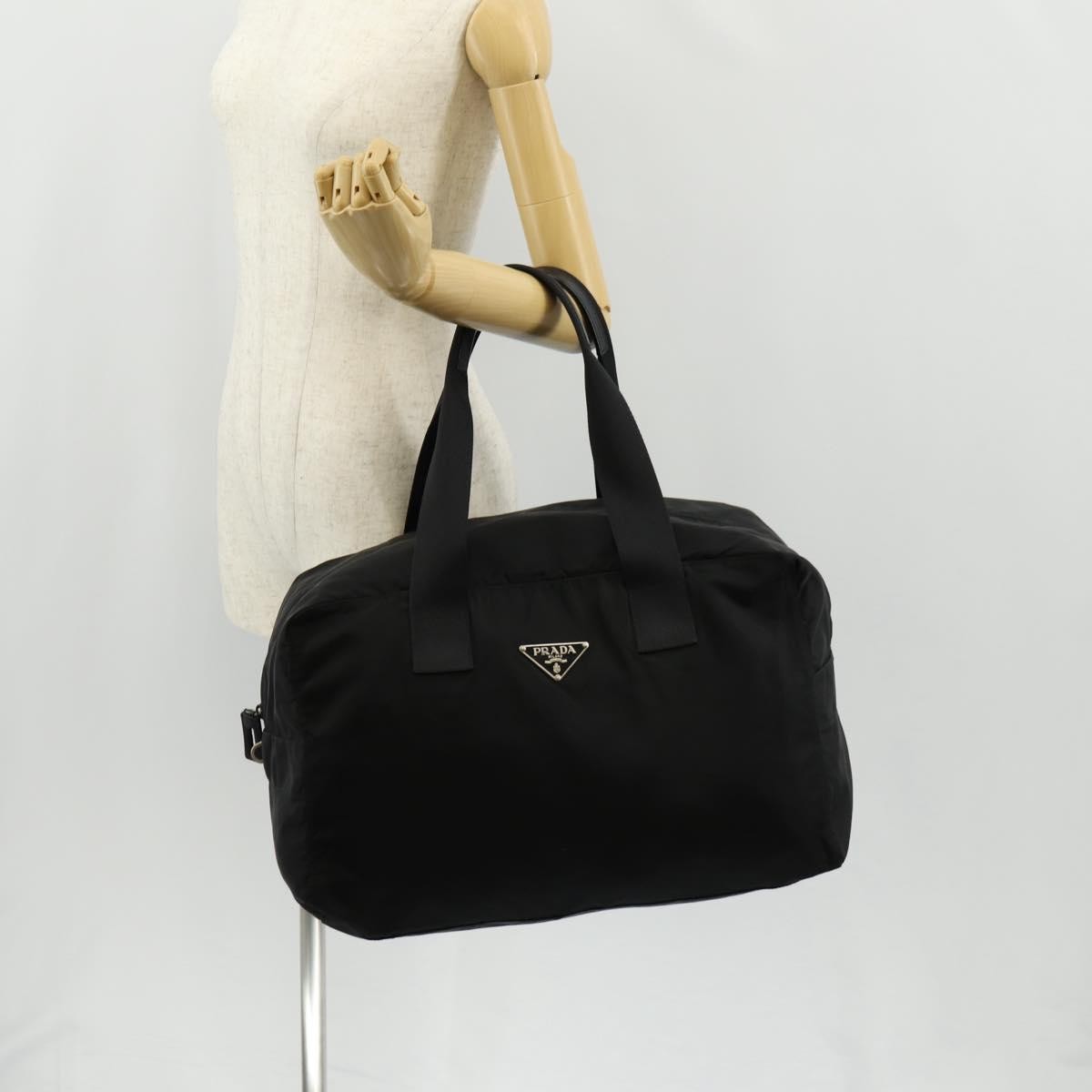 Prada Vintage Boston Bag Nylon, BLACK, NYLON, Travel bag