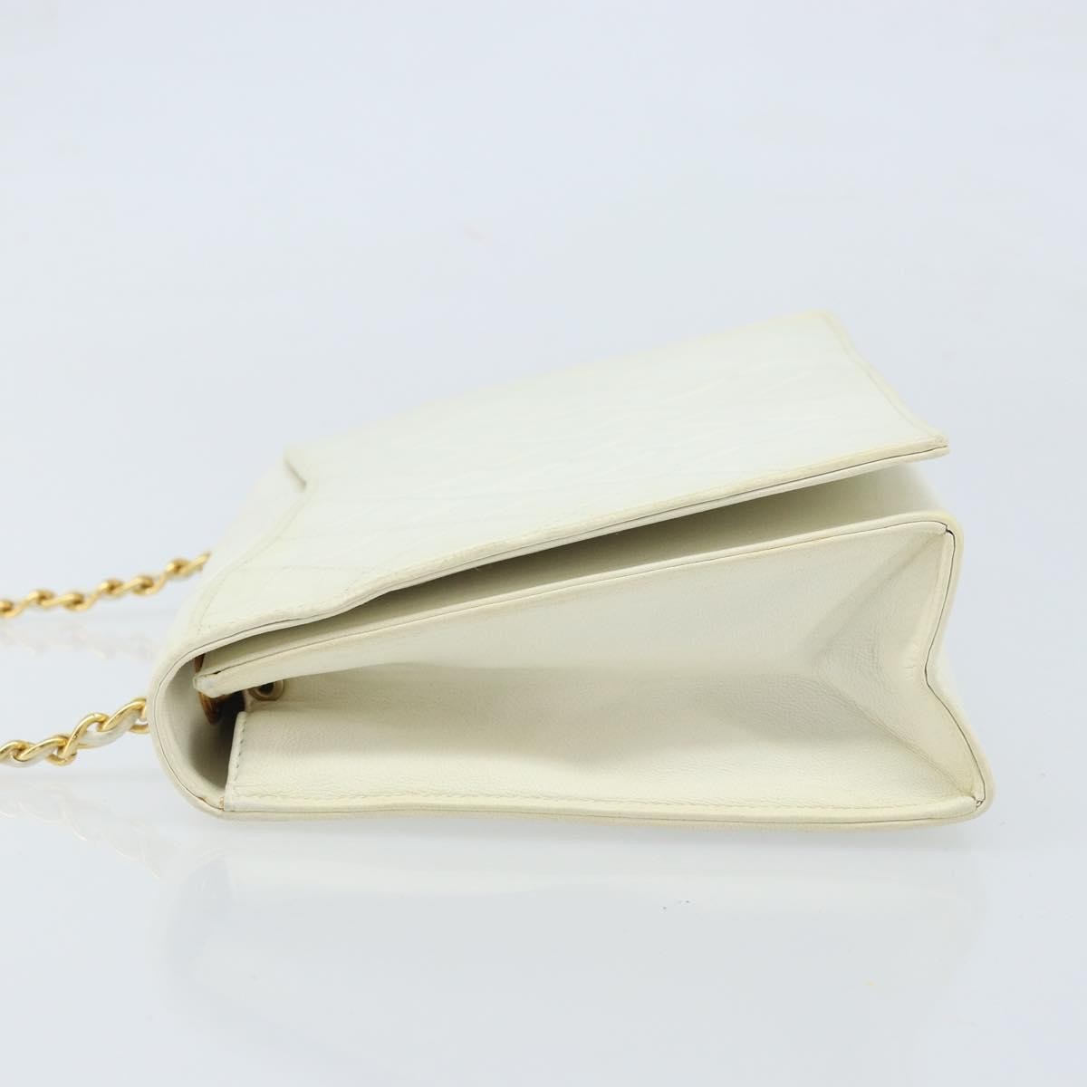 Chanel Vintage CC Full Flap Bag Quilted Lambskin, White, Leather, Shoulder Bag