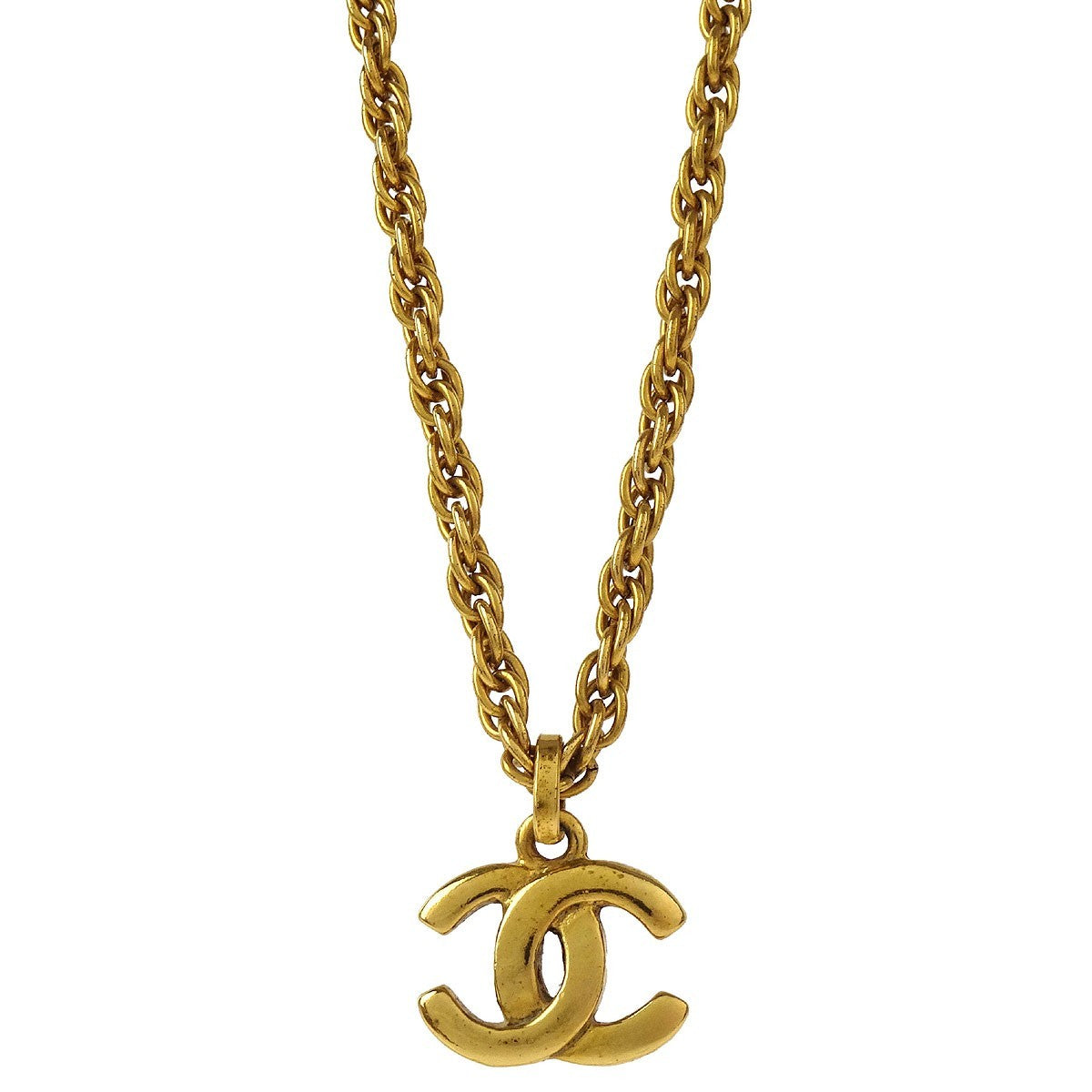Chanel CC Pendant Necklace Metal, GOLD, GOLD_PLATED, Necklace