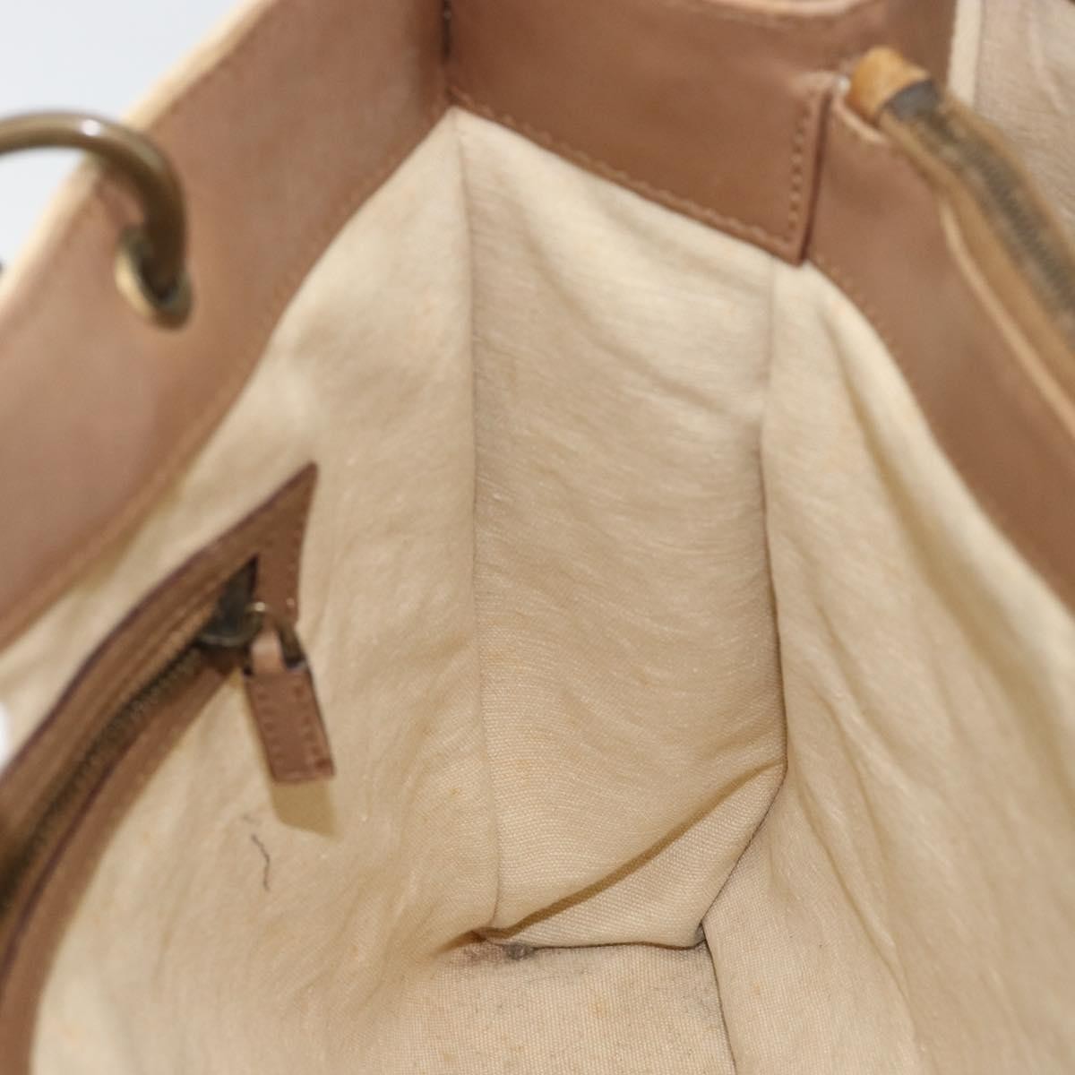 Gucci Bamboo Front Pocket Tote Canvas, ECRU, CANVAS, Tote bag