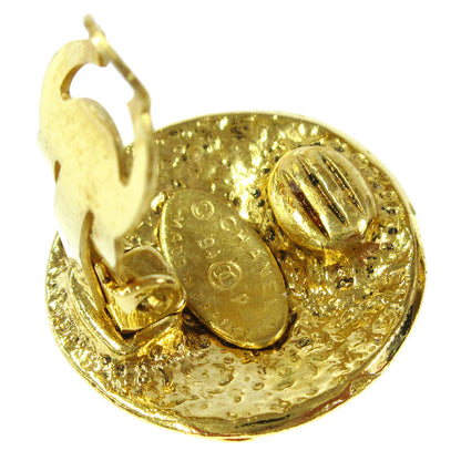 Chanel CC Button Clip-On Earrings Metal, GOLD, GOLD_PLATED, Earrings