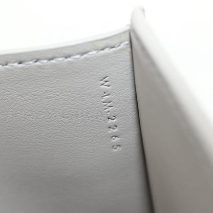 Celine Triomphe Trifold Wallet Leather, Beige, Leather, Wallet