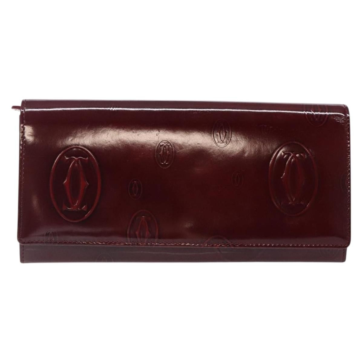 Cartier Happy Birthday Long Wallet Patent leather, BURGUNDY, PATENT_LEATHER, Wallets