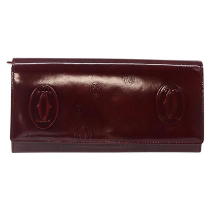 Cartier Happy Birthday Long Wallet Patent leather, BURGUNDY, PATENT_LEATHER, Wallets