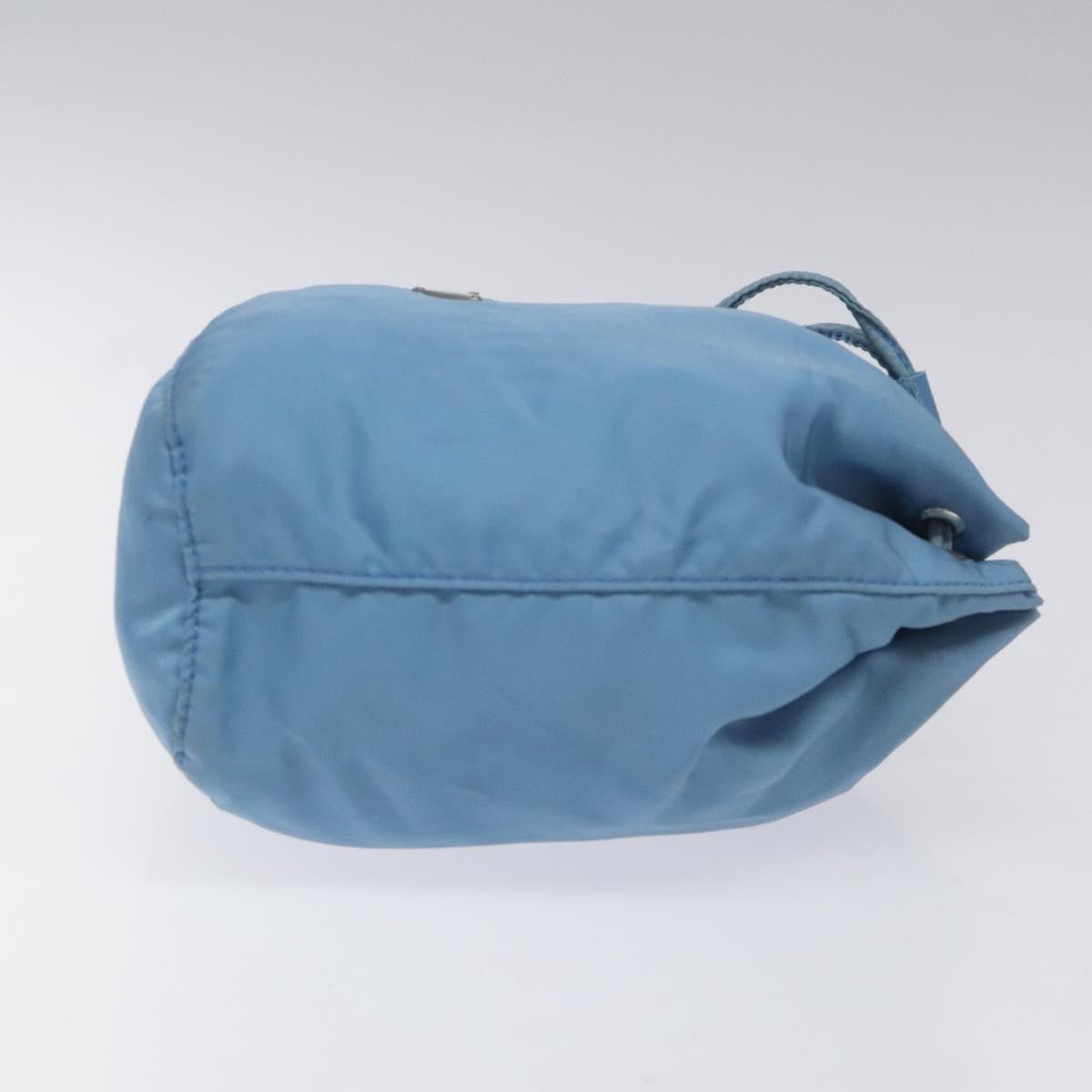 Prada Drawstring Wristlet Bucket Bag Tessuto, BLUE, NYLON, Clutche & pouche
