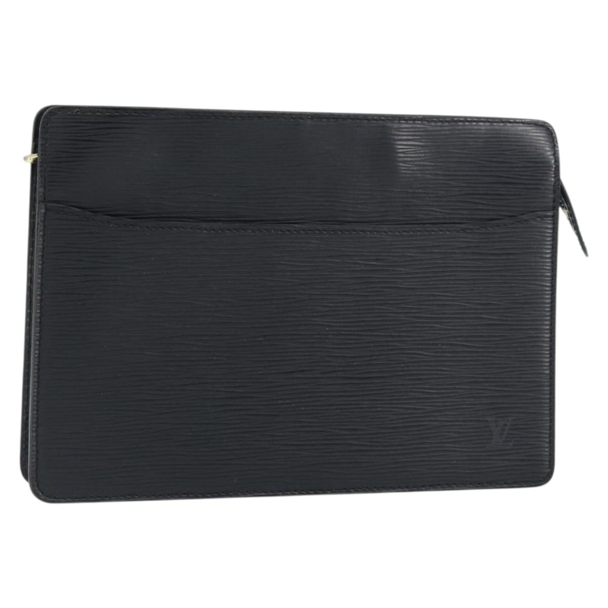 Louis Vuitton Pochette Homme Epi Leather, BLACK, LEATHER, Clutche & pouche