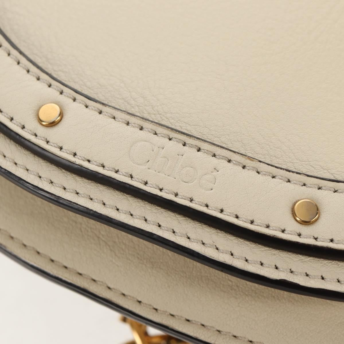 Chloe Nile Minaudière Leather, WHITE, LEATHER, Handbag