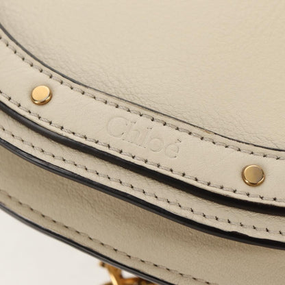 Chloe Nile Minaudière Leather, WHITE, LEATHER, Handbag