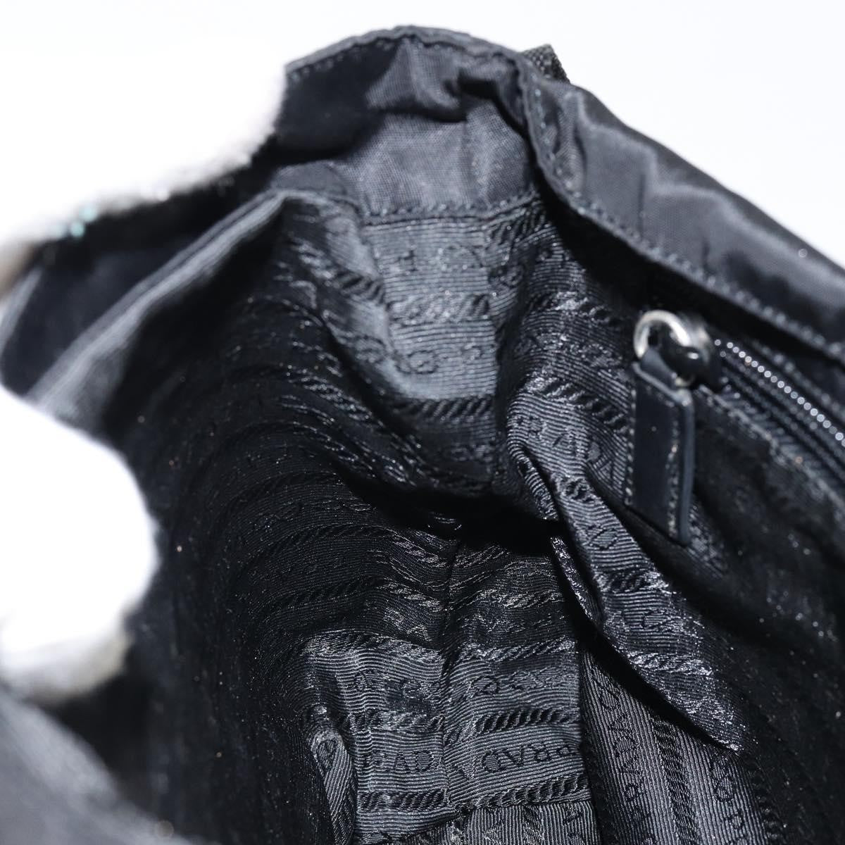 Prada Buckle Messenger Bag Tessuto, BLACK, NYLON, Shoulder bag