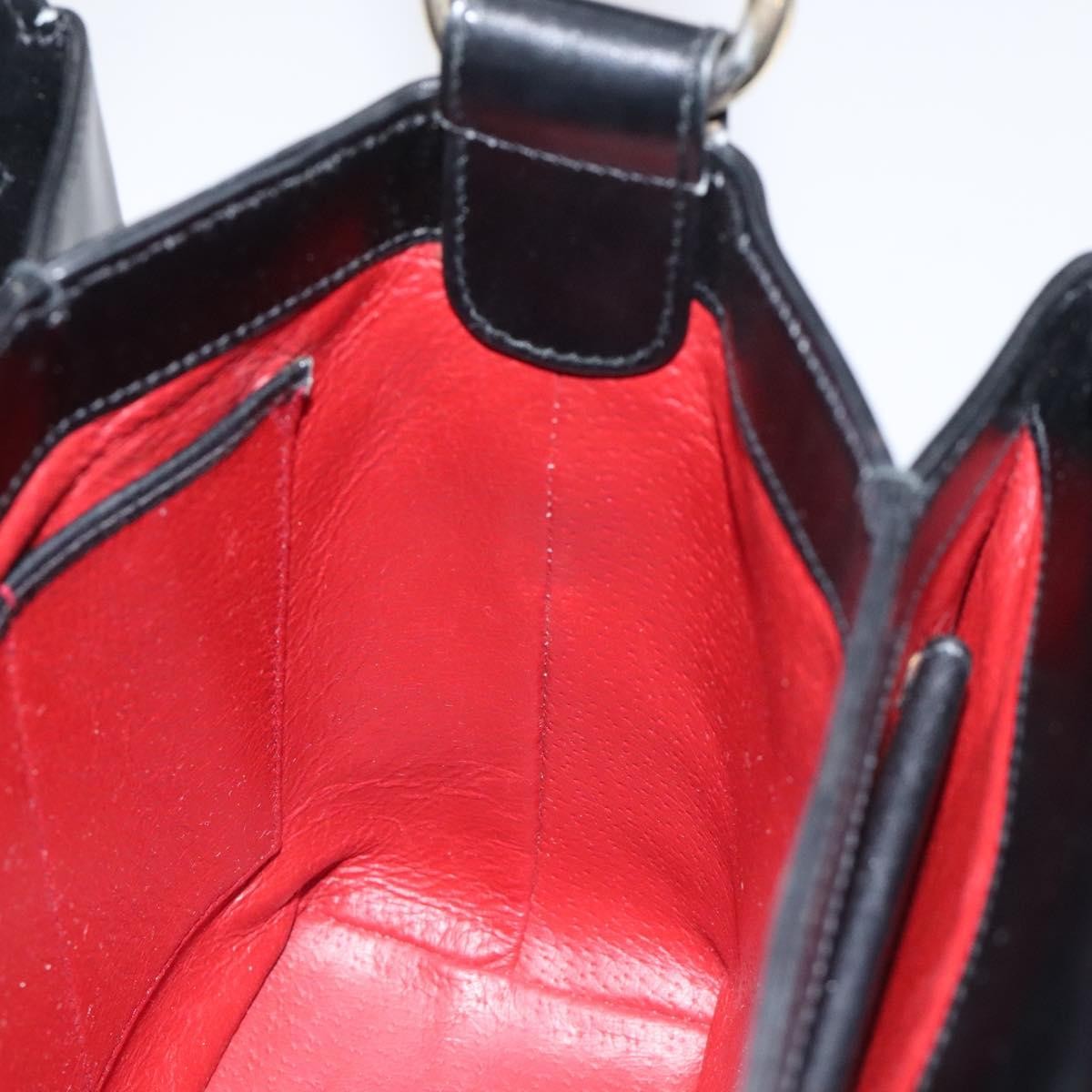 Gucci Vintage Convertible Box Crossbody Bag Leather, BLACK, LEATHER, Handbag