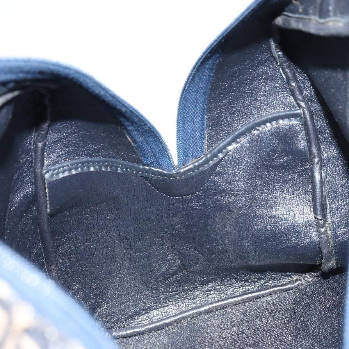 Christian Dior Vintage Trotter Boston Bag Diorissimo Canvas, NAVY, CANVAS, Handbag