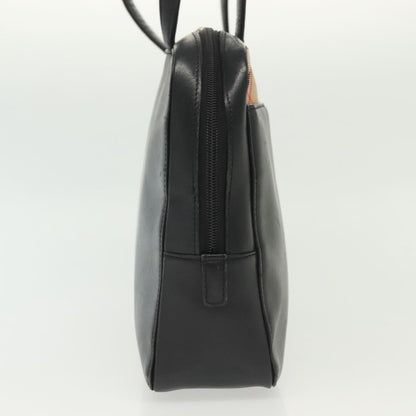 Burberry Nova Check Handbag Leather and Nylon, BLACK, LEATHER, Handbag