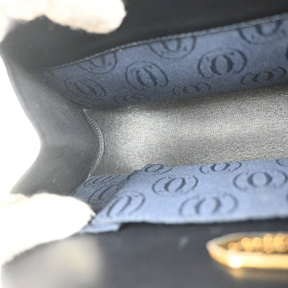 cartier Vintage Shoulder Bag Leather, Navy, Leather, Shoulder Bag