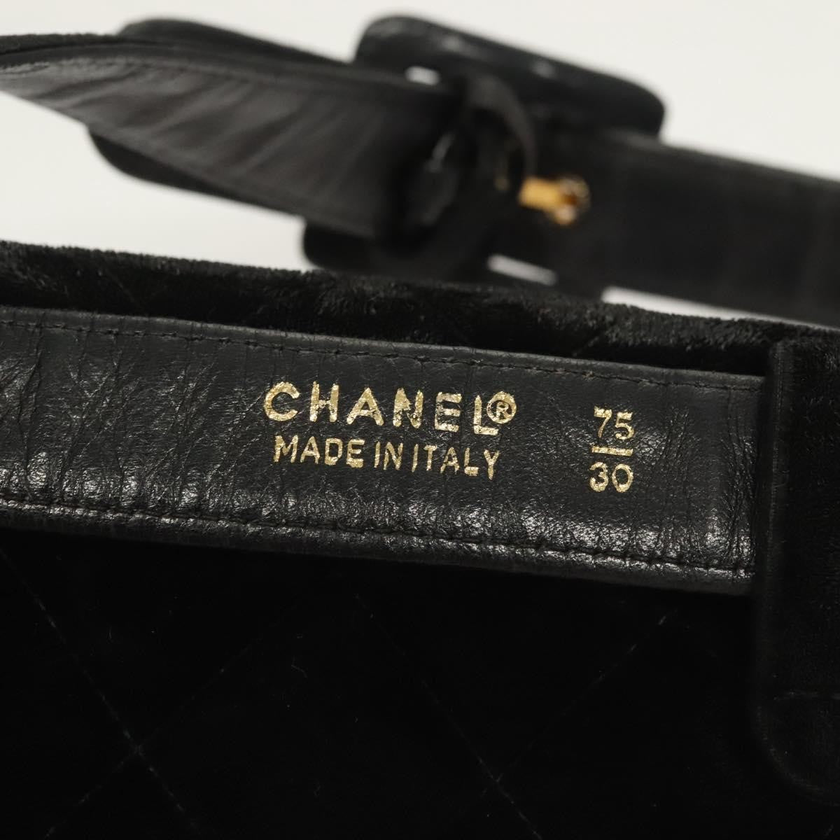 Chanel Vintage CC Flap Waist Bag Quilted Leather, BLACK, VELVET, Handbag
