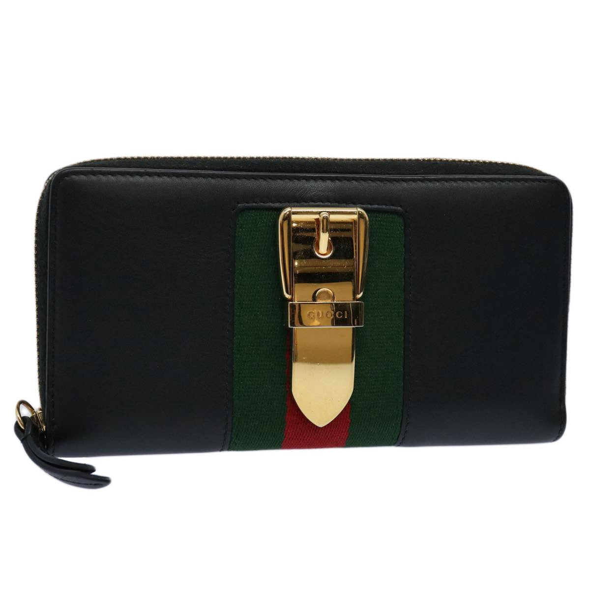 Gucci Sylvie Continental Wallet Leather, BLACK, LEATHER, Wallets