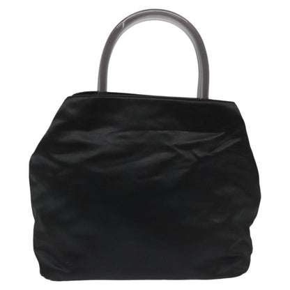 Prada Resin Handle Tote Satin, BLACK, SATIN, Tote bag