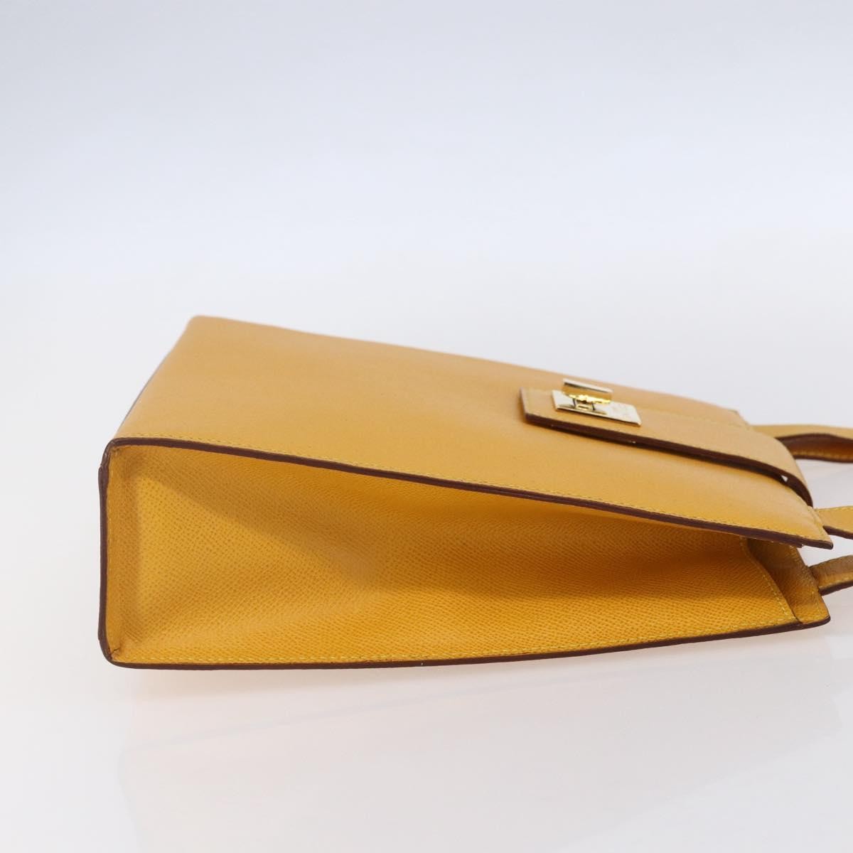 Celine Vintage Shoulder Bag Leather, YELLOW, LEATHER, Shoulder bag