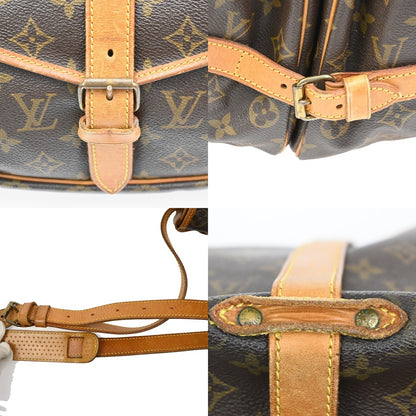 Louis Vuitton Saumur Handbag Monogram Canvas, BROWN, CANVAS, Shoulder bag