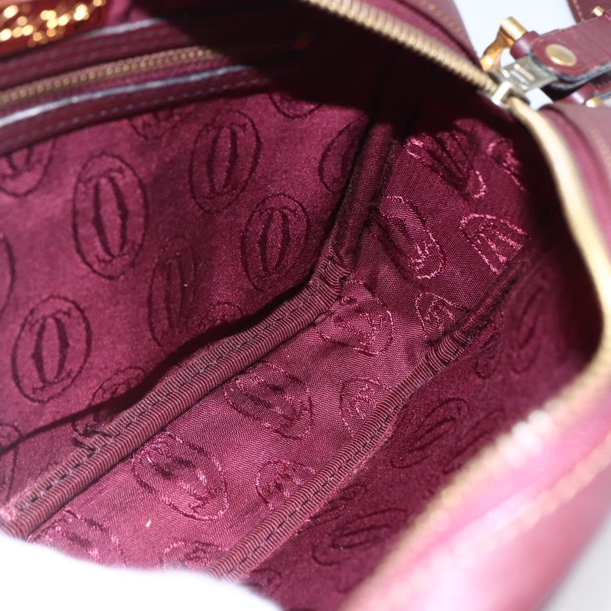 cartier Must de Cartier Shoulder Bag Leather, BURGUNDY, LEATHER, Shoulder bag