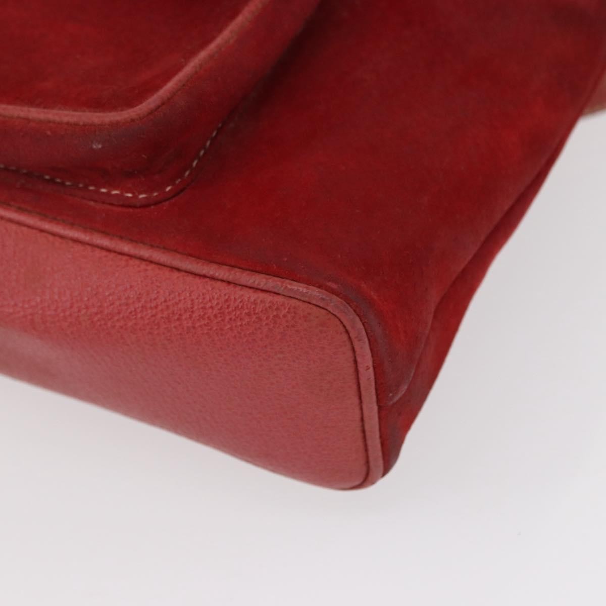 Gucci Vintage Bamboo Backpack Suede, RED, SUEDE, Backpack