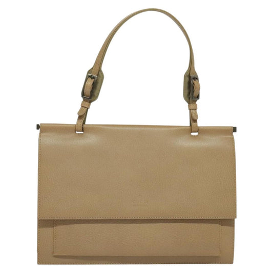 Gucci Vintage Shoulder Bag Leather, BEIGE, LEATHER, Shoulder bag