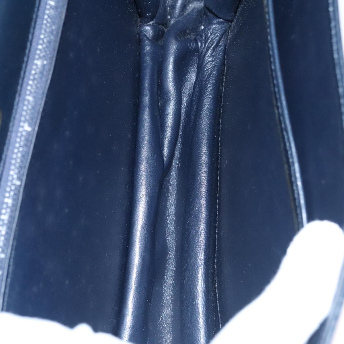 Gucci Vintage Shoulder Bag Leather, NAVY, LEATHER, Shoulder bag