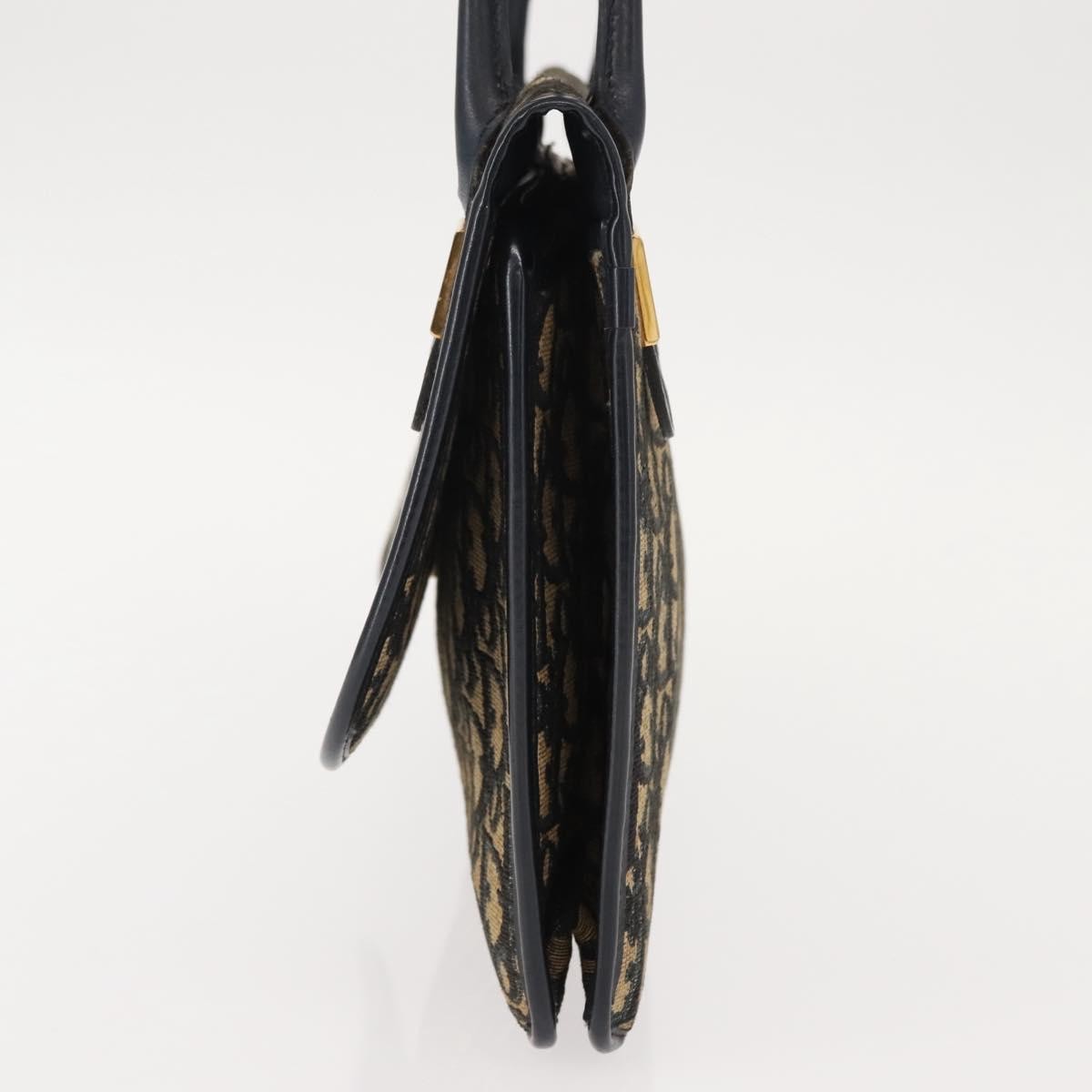 Christian Dior Vintage Trotter Shoulder Bag Canvas, NAVY, CANVAS, Shoulder bag