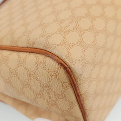 Celine Vintage Macadam Handbag Macadam, "Beige,Brown,Gold", PVC,Leather,Canvas, Handbag