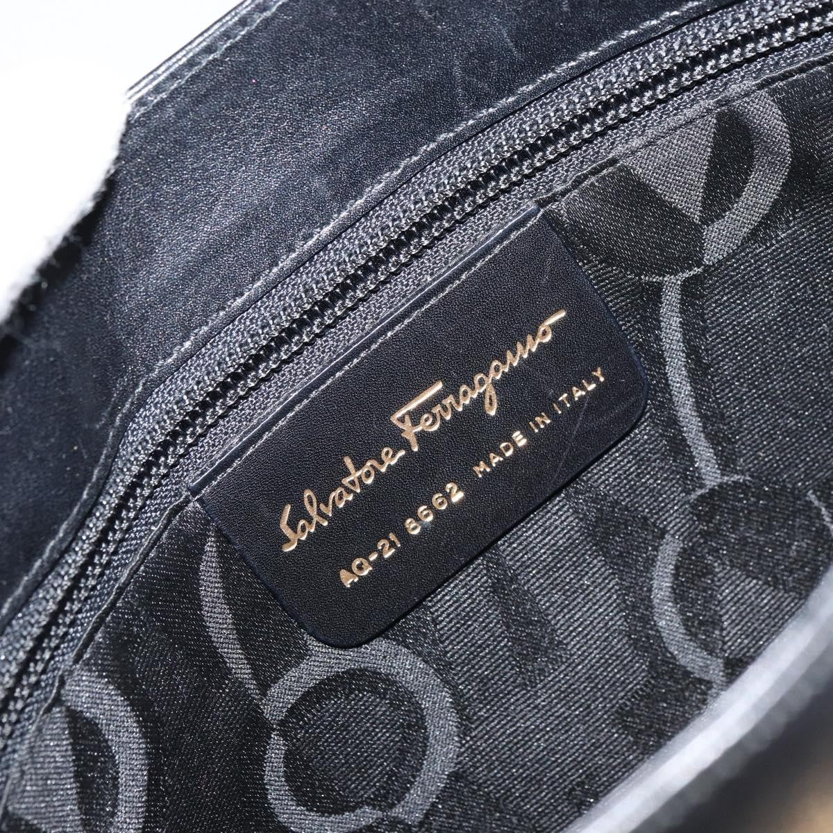 Salvatore Ferragamo Gancio Flap Hobo Leather, BLACK, LEATHER, Shoulder bag