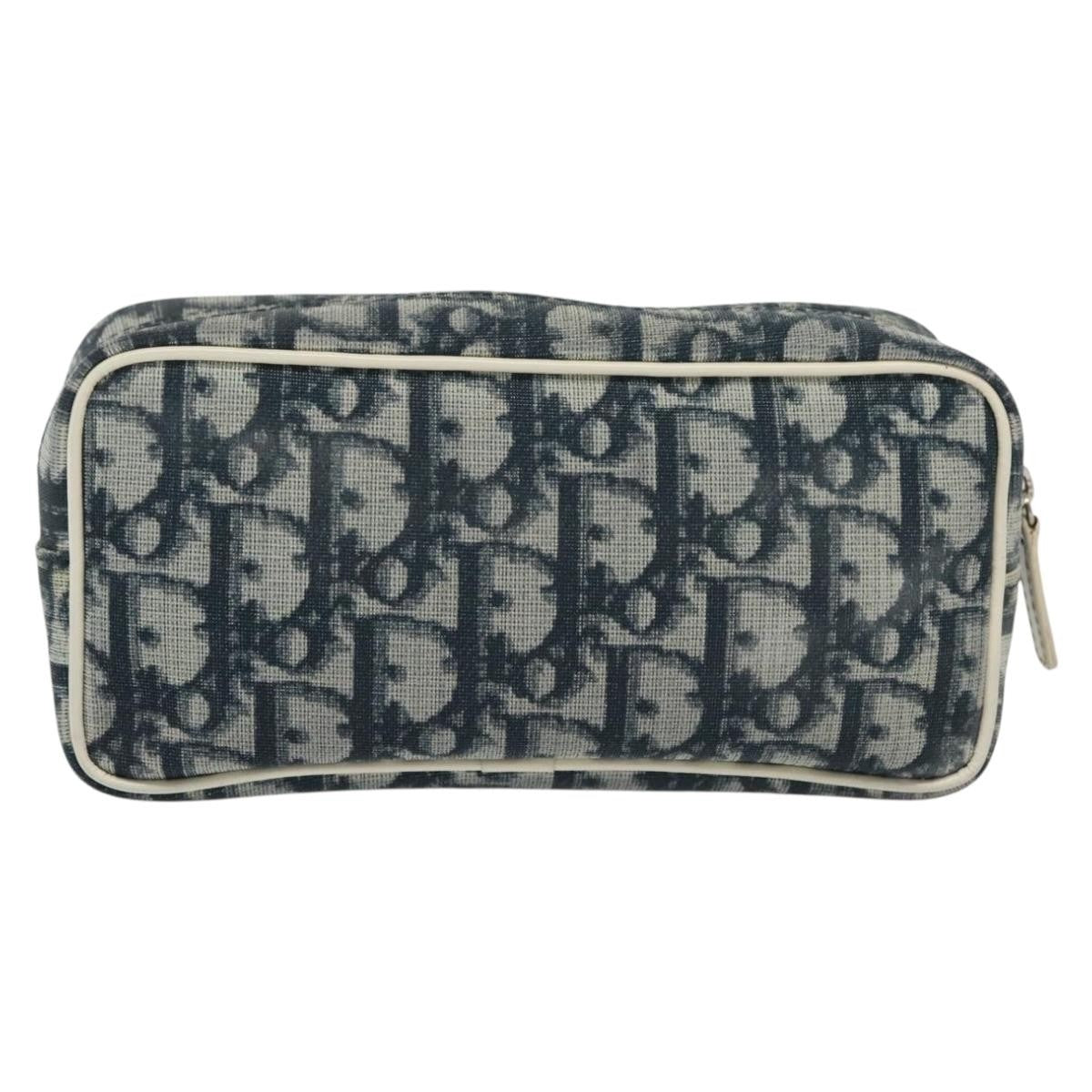 Christian Dior Vintage Trotter Pouch Diorissimo Canvas, NAVY, CANVAS, Clutche & pouche