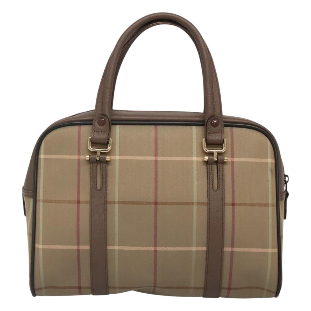 Burberry Nova Check Bowling Bag Canvas, BROWN, CANVAS, Handbag