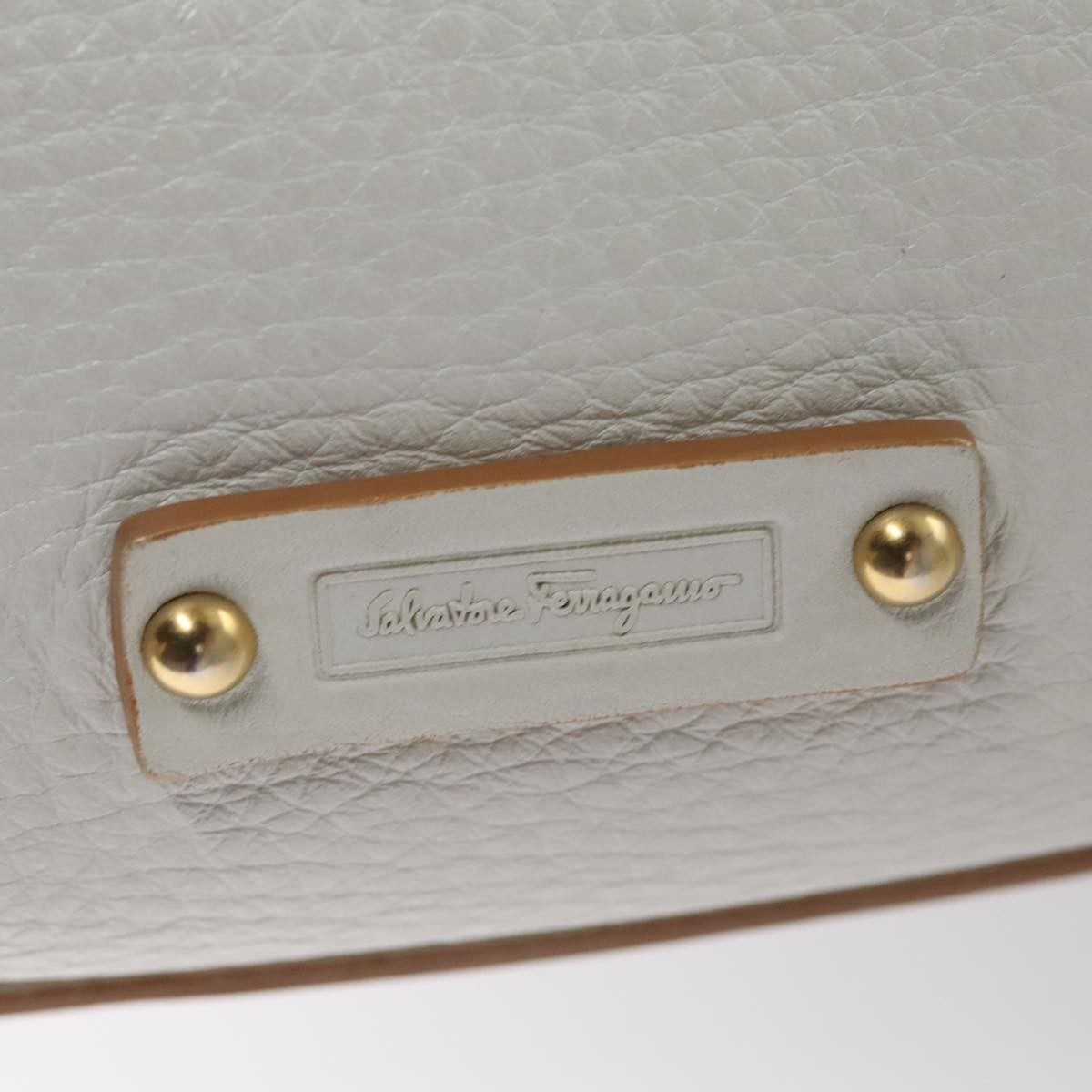 Salvatore Ferragamo Gancini Shoulder Bag Leather, WHITE, LEATHER, Shoulder bag