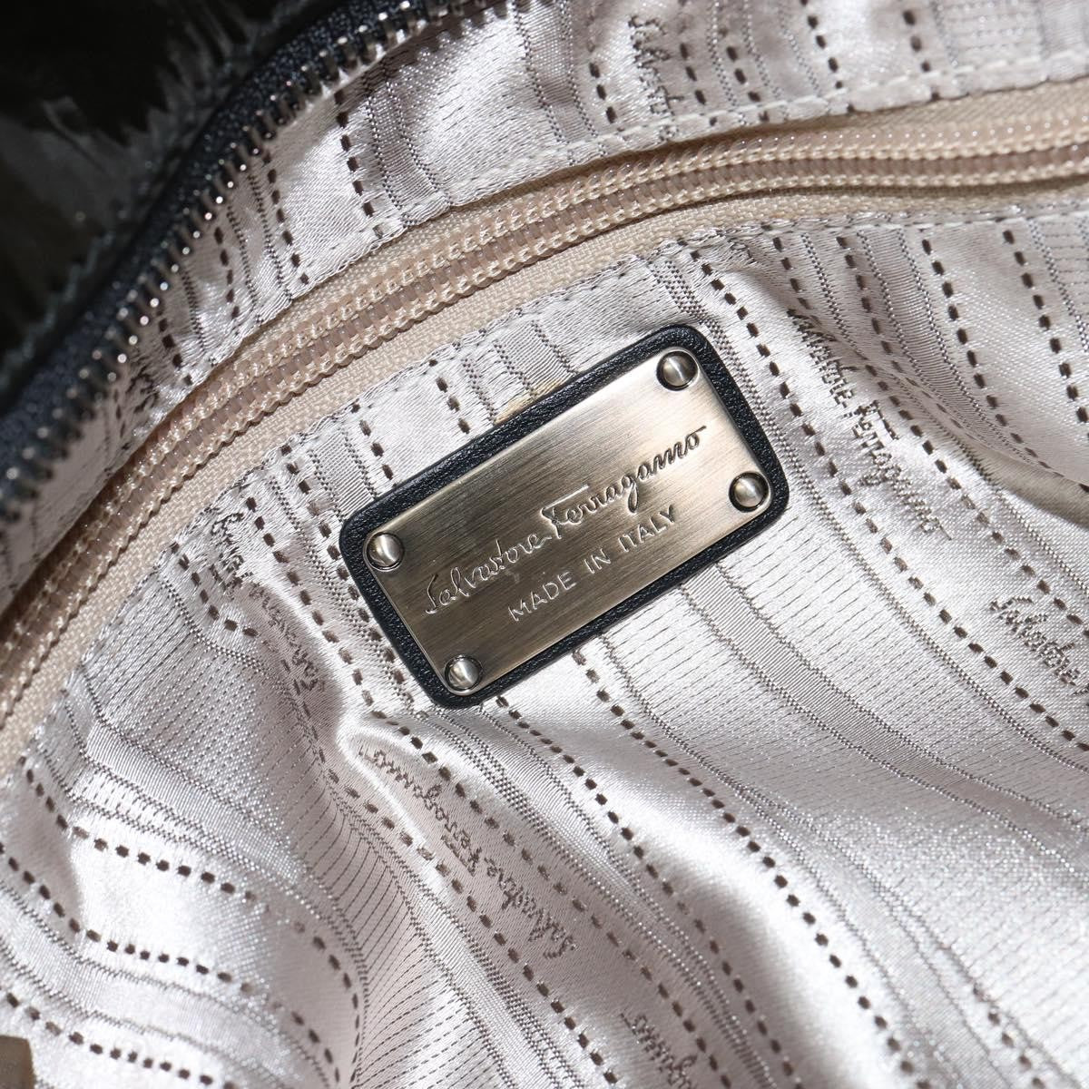 Salvatore Ferragamo Vintage Tote bag Patent Leather, BLACK, PATENT_LEATHER, Tote bag