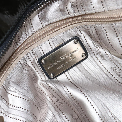 Salvatore Ferragamo Vintage Tote bag Patent Leather, BLACK, PATENT_LEATHER, Tote bag