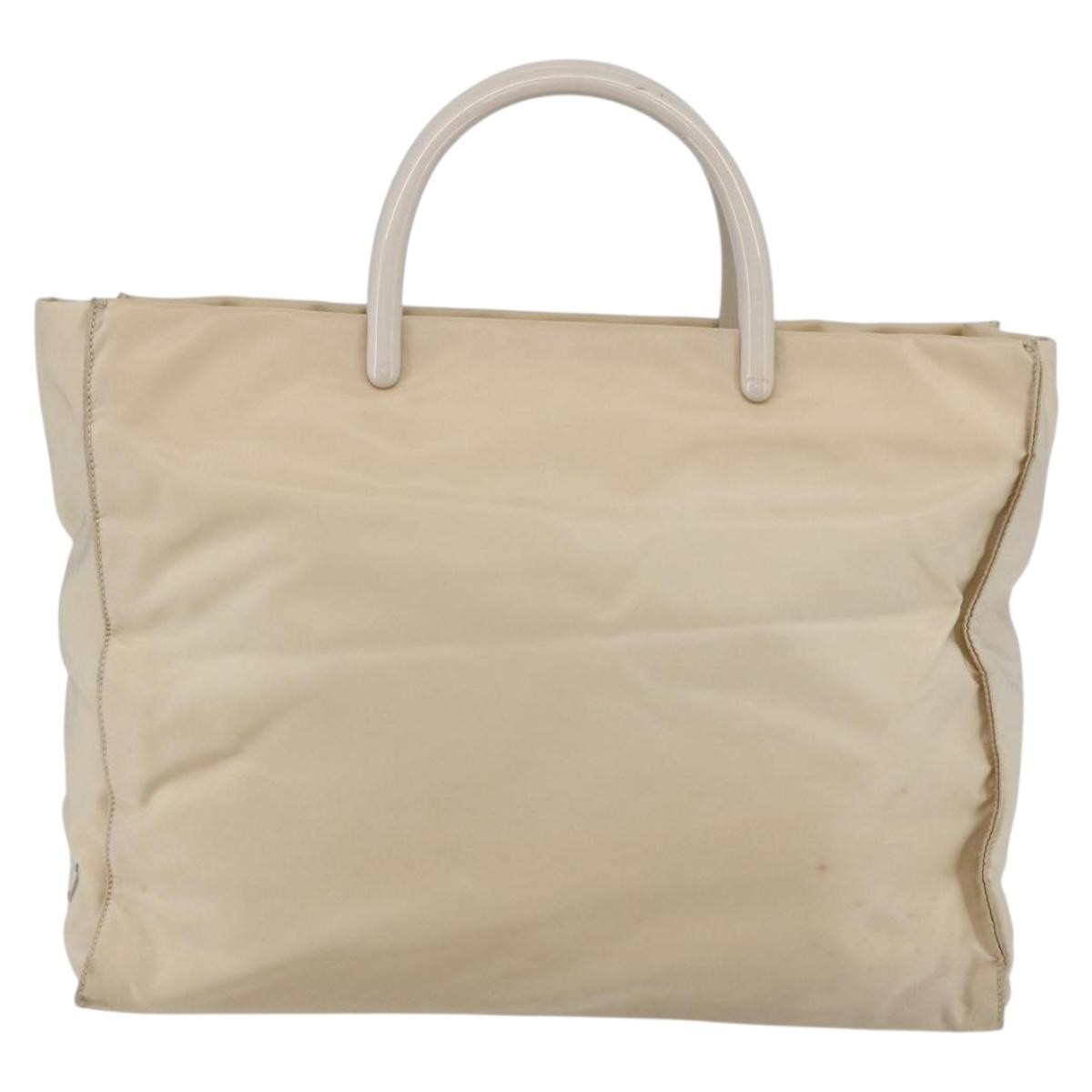 Prada Resin Handle Tote Tessuto, BEIGE, NYLON, Tote bag